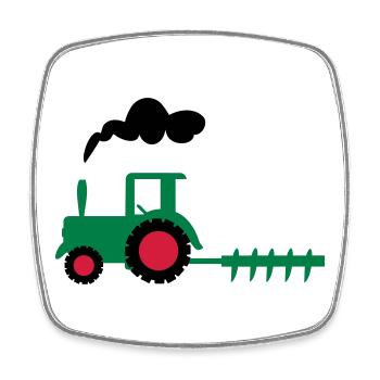 traktor trecker landwirtschaft - Viereckiger Kühlschrankmagnet - Weiß - Vorne