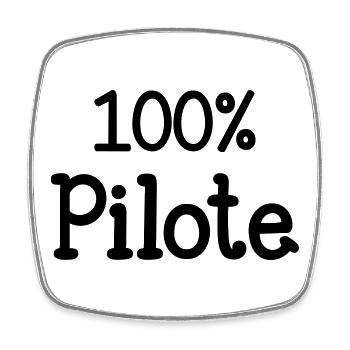 100% Pilote - Magnet carré - blanc - Devant