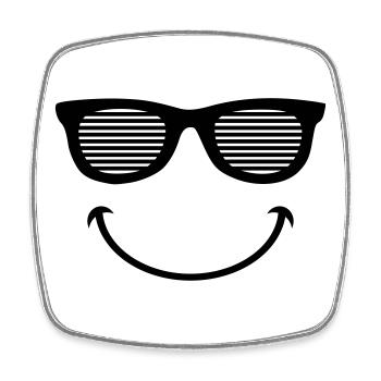 brille party smiley - Viereckiger Kühlschrankmagnet - Weiß - Vorne