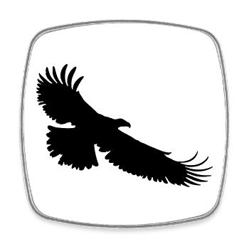aigle - Magnet carré - blanc - Devant