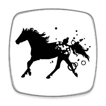 cheval - Magnet carré - blanc - Devant