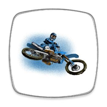 motocross - Square fridge magnet - white - Front