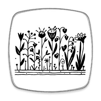 Jardin t-shirt - Magnet carré - blanc - Devant