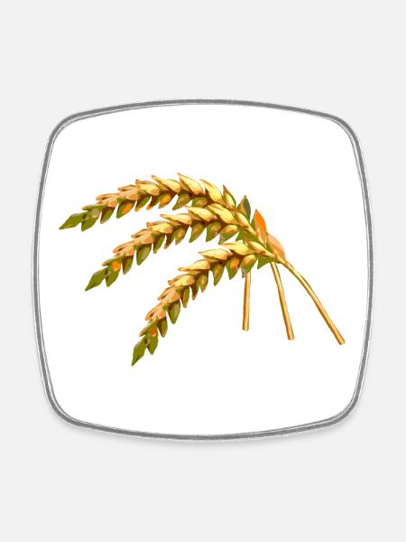 grain - Square fridge magnet - white