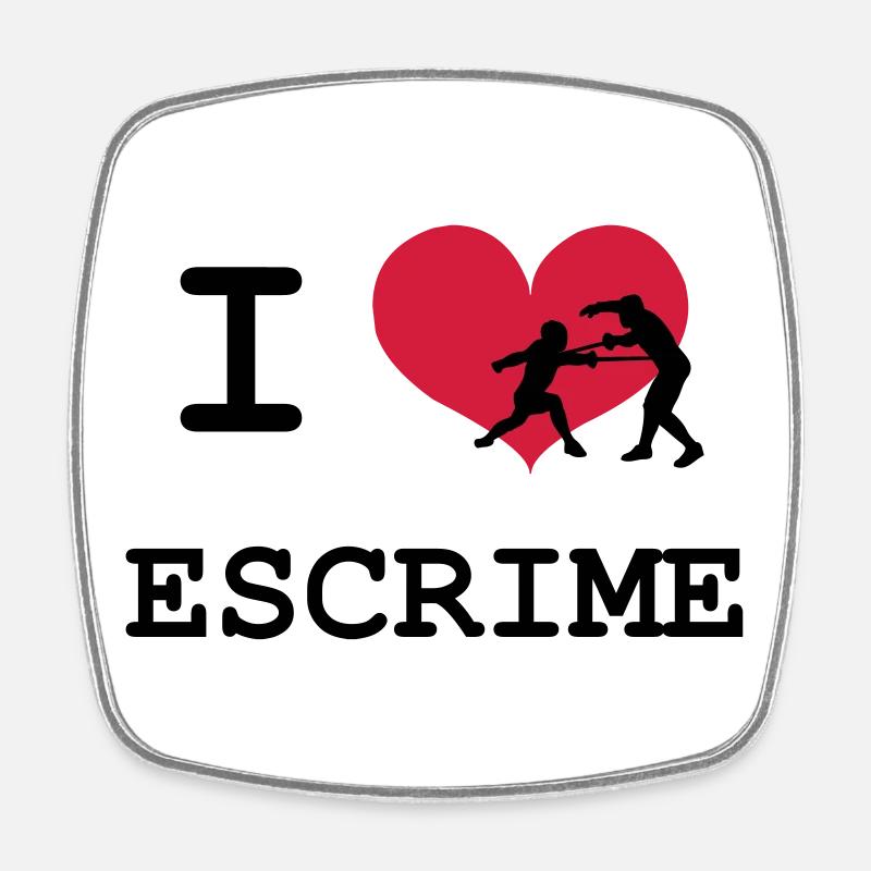 I Love Escrime - Magnet carré - blanc