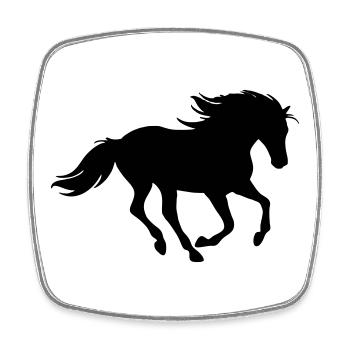 Horses, horse, riding,pony, cowboy, trot, Gallop - Square fridge magnet - white - Front