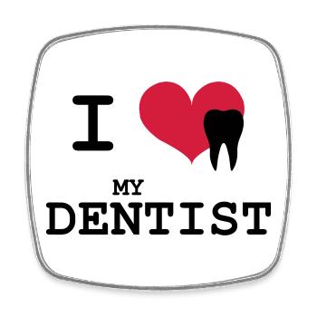 I Love my Dentist - Square fridge magnet - white - Front