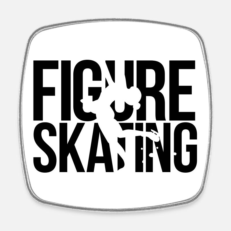 figure skating - Square fridge magnet - white