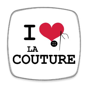 I Love la Couture - Magnet carré - blanc - Devant