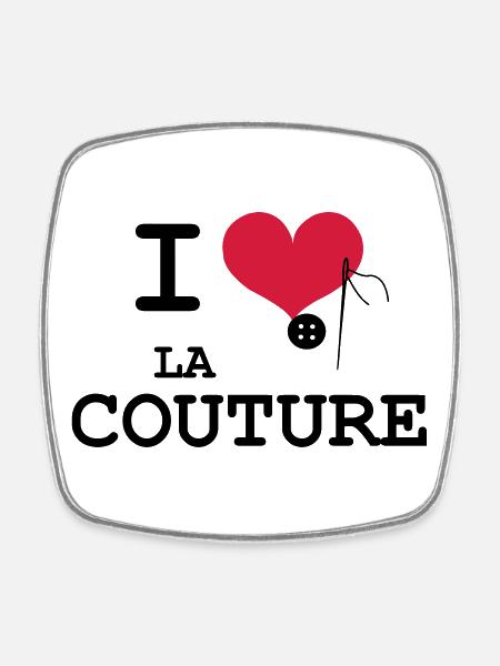 I Love la Couture - Magnet carré - blanc