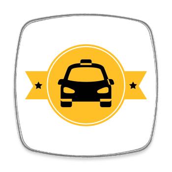 Taxi - Square fridge magnet - white - Front