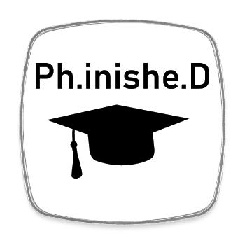 PhD Phinished - Square fridge magnet - white - Front