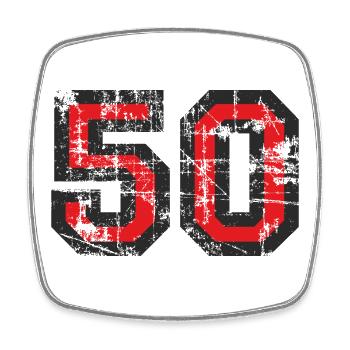Number 50 Fifty 50th Birthday Design - Square fridge magnet - white - Front