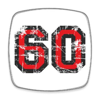 Number 60 Sixty 60th Birthday Design (EU) - Square fridge magnet - white - Front