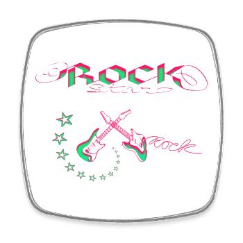 Rock Star Neon - Square fridge magnet - white - Front