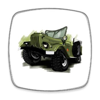 GAZ 69 - Square fridge magnet - white - Front