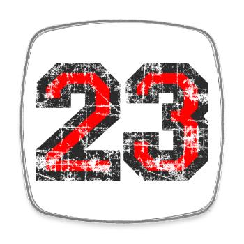 Zahl 23 (Vintage Rot) 23. Geburtstag Nr. 23 - Viereckiger Kühlschrankmagnet - Weiß - Vorne
