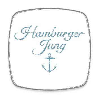 Hamburger Jung (Vintage Hellblau) Hamburg Anker - Viereckiger Kühlschrankmagnet - Weiß - Vorne