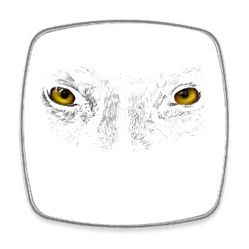 yeux - Magnet carré - blanc - Devant