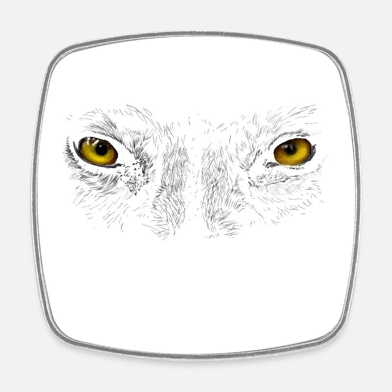 yeux - Magnet carré - blanc