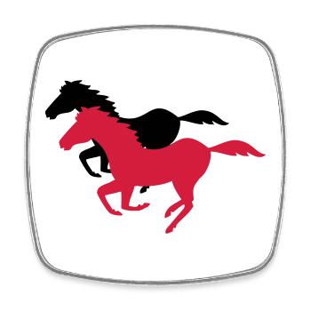 cheval - Magnet carré - blanc - Devant
