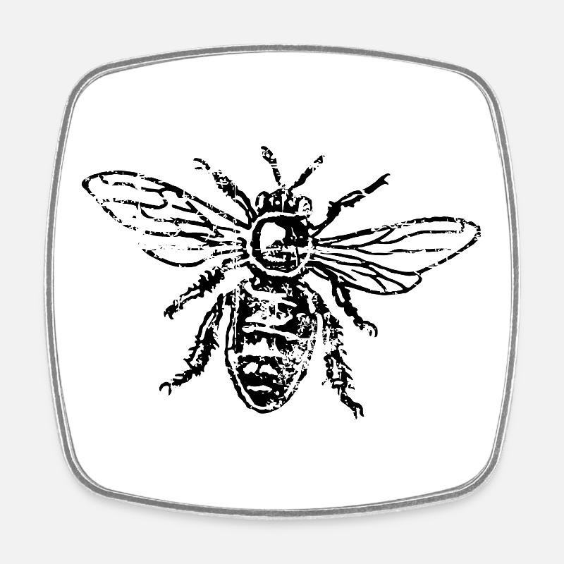 Bee Honeybee - Square fridge magnet - white