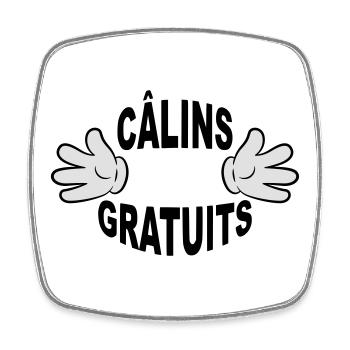 Câlins gratuits mains - Magnet carré - blanc - Devant