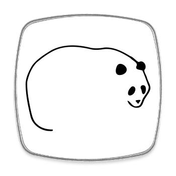 Linien Panda - Viereckiger Kühlschrankmagnet - Weiß - Vorne