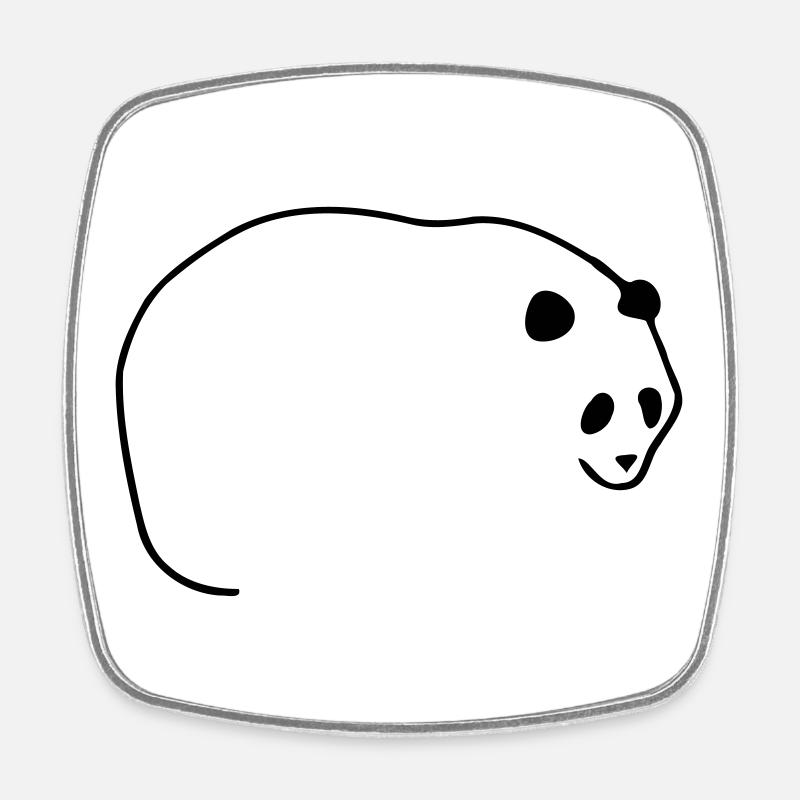 Lines Panda - Square fridge magnet - white