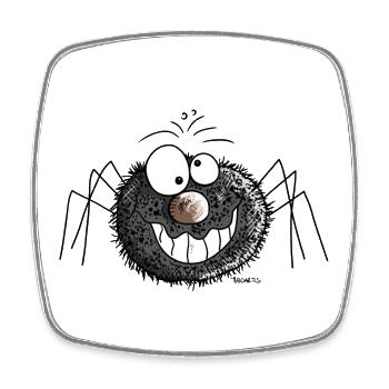 Lustige Spinne - Viereckiger Kühlschrankmagnet - Weiß - Vorne