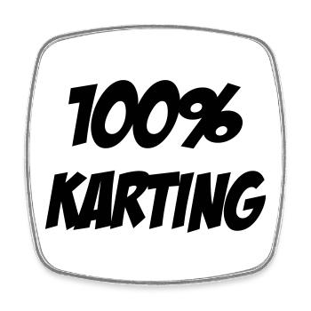 Go-Kart / Karting / Kart / Fahrer - Viereckiger Kühlschrankmagnet - Weiß - Vorne
