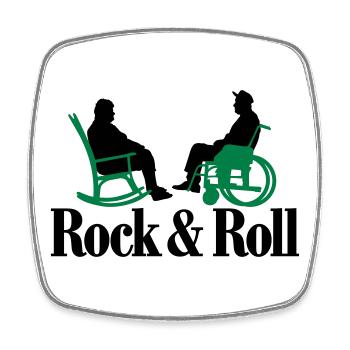 Rock n Roll 2clr New - Viereckiger Kühlschrankmagnet - Weiß - Vorne