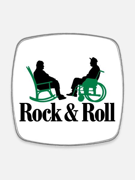 Rock n Roll 2clr New - Magnet carré - blanc