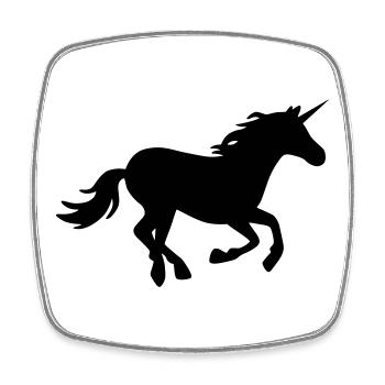 Galoppierendes Einhorn - Viereckiger Kühlschrankmagnet - Weiß - Vorne