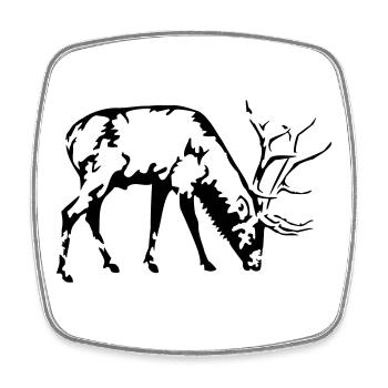 deer - Square fridge magnet - white - Front