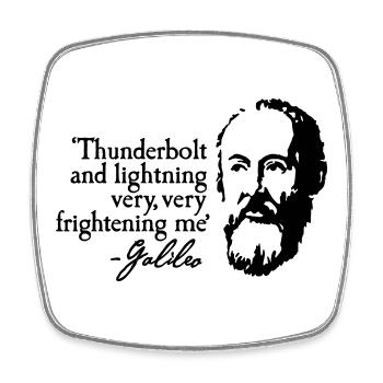 Galileo - Thunderbold and lightning very very... - Viereckiger Kühlschrankmagnet - Weiß - Vorne