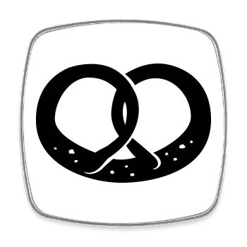 Brezel, Brezn, - Viereckiger Kühlschrankmagnet - Weiß - Vorne