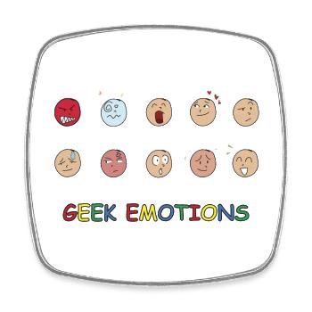 GEEK EMOTIONS - WEISSER TEXT - Viereckiger Kühlschrankmagnet - Weiß - Vorne
