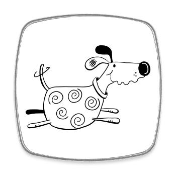 Drolliger Hund - Dog - Hunde - Comic - Viereckiger Kühlschrankmagnet - Weiß - Vorne