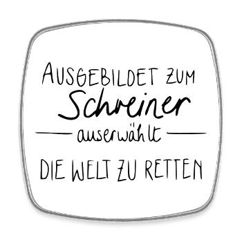 Schreiner - Viereckiger Kühlschrankmagnet - Weiß - Vorne