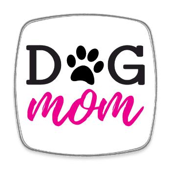 Dog Mom - Square fridge magnet - white - Front