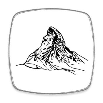 Matterhorn mountain, Alps, Switzerland Horn mountains - Square fridge magnet - white - Front
