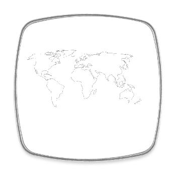 Weltkarte Reisen - Viereckiger Kühlschrankmagnet - Weiß - Vorne