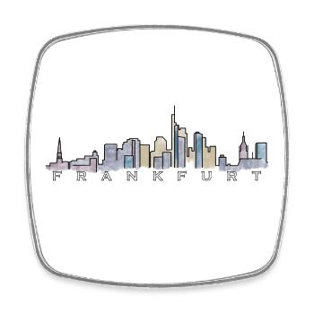 Frankfurt Skyline Marathon - Viereckiger Kühlschrankmagnet - Weiß - Vorne