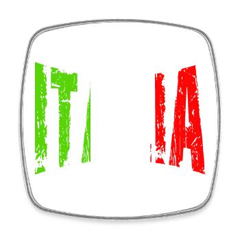 Fan article Italy football pizza - Square fridge magnet - white - Front
