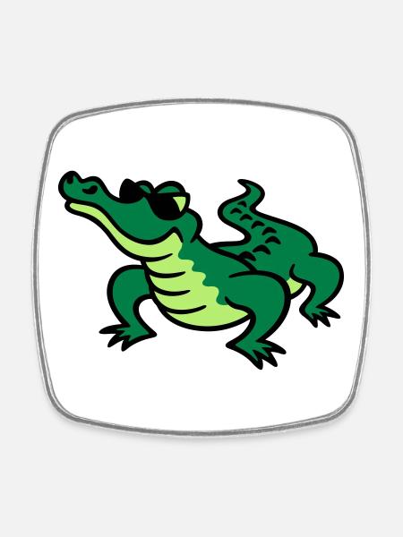 Cool Croc - Magnet carré - blanc