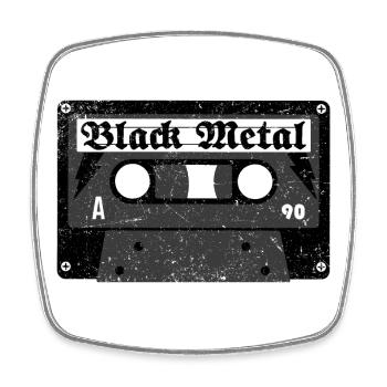 Black Metal Cassette - Magnet carré - blanc - Devant