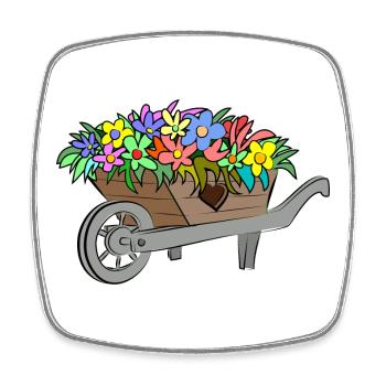 Flowers Spring - Square fridge magnet - white - Front