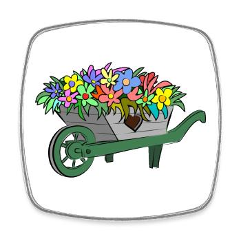 Blumen Frühling - Viereckiger Kühlschrankmagnet - Weiß - Vorne