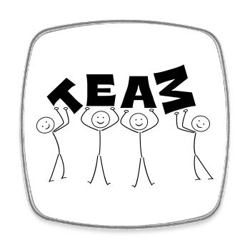 Team - Viereckiger Kühlschrankmagnet - Weiß - Vorne